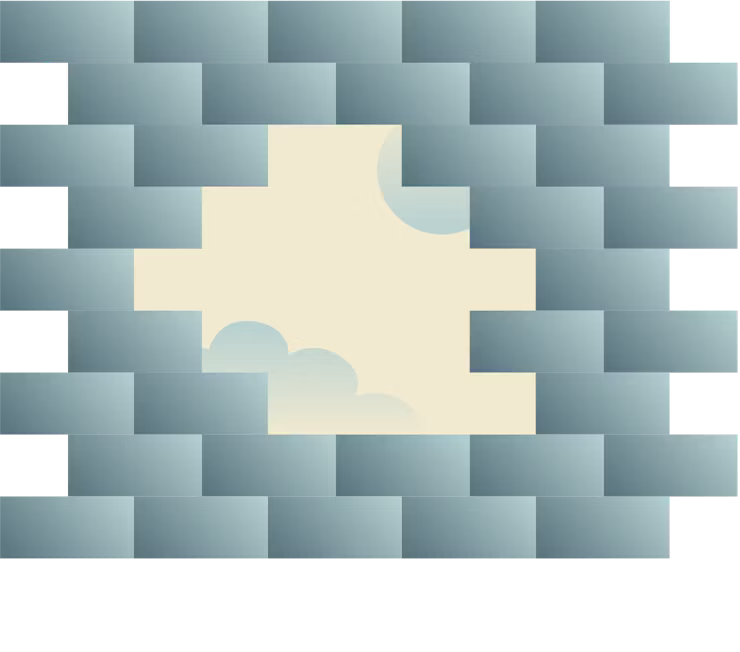 Muro di mattoni violato.